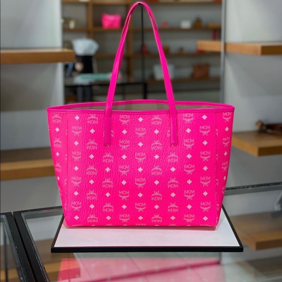MCM Handbags - Limited stock! Price firm! Authentic MCM neon pink color medium size tote $695